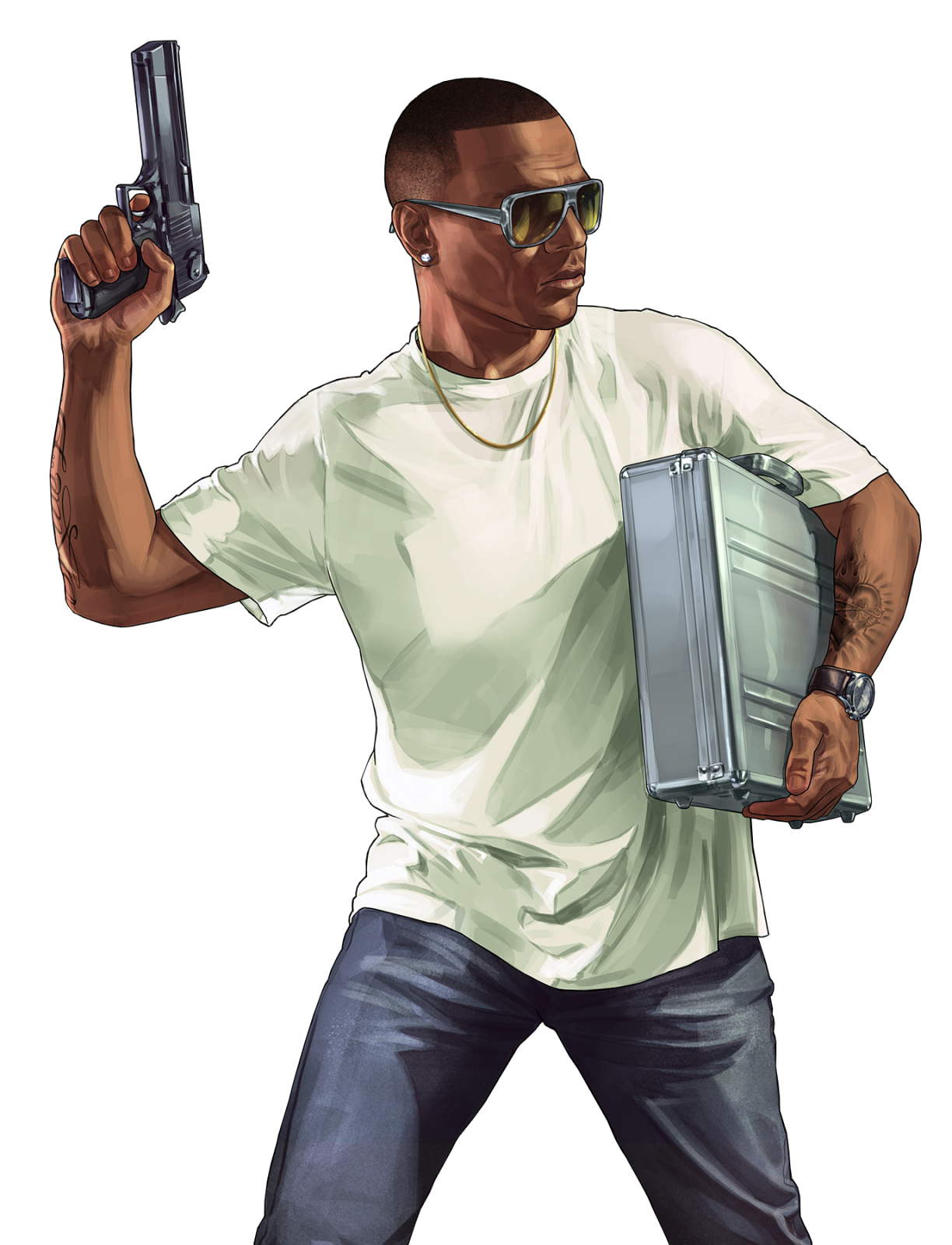 GTA inspirierter Charakter mit Koffer