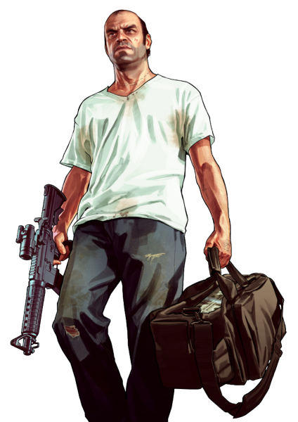 GTA inspirierter Charakter mit Tasche